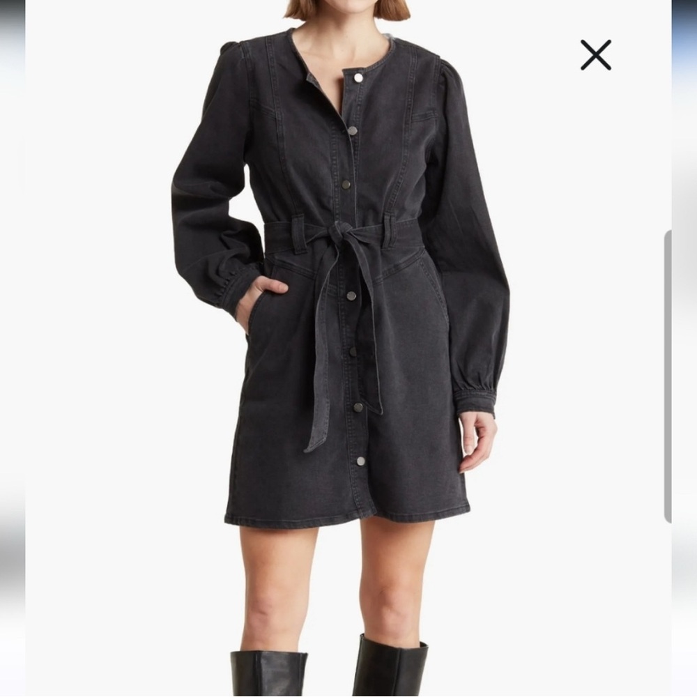 Habitual Denim Tie Front Dress